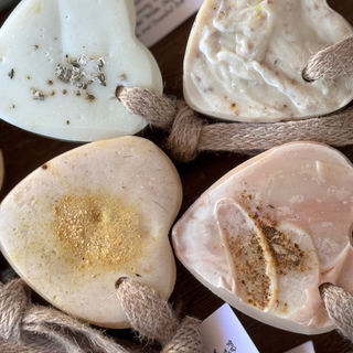 Heart Shaped Soap (on a Rope) Rose Geranium & Cedarwood