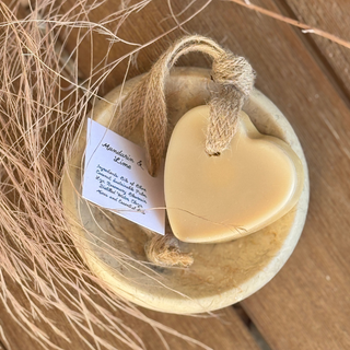 Heart Shaped Soap (on a Rope) Mandarin & Lime