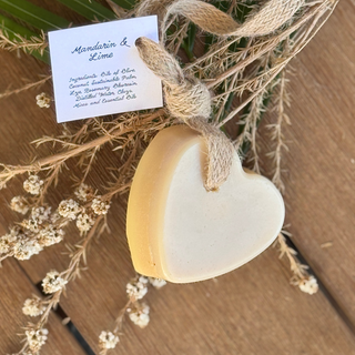 Heart Shaped Soap (on a Rope) Mandarin & Lime