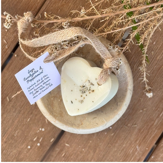Heart Shaped Soap (on a Rope) Sage Eucalyptus & Peppermint